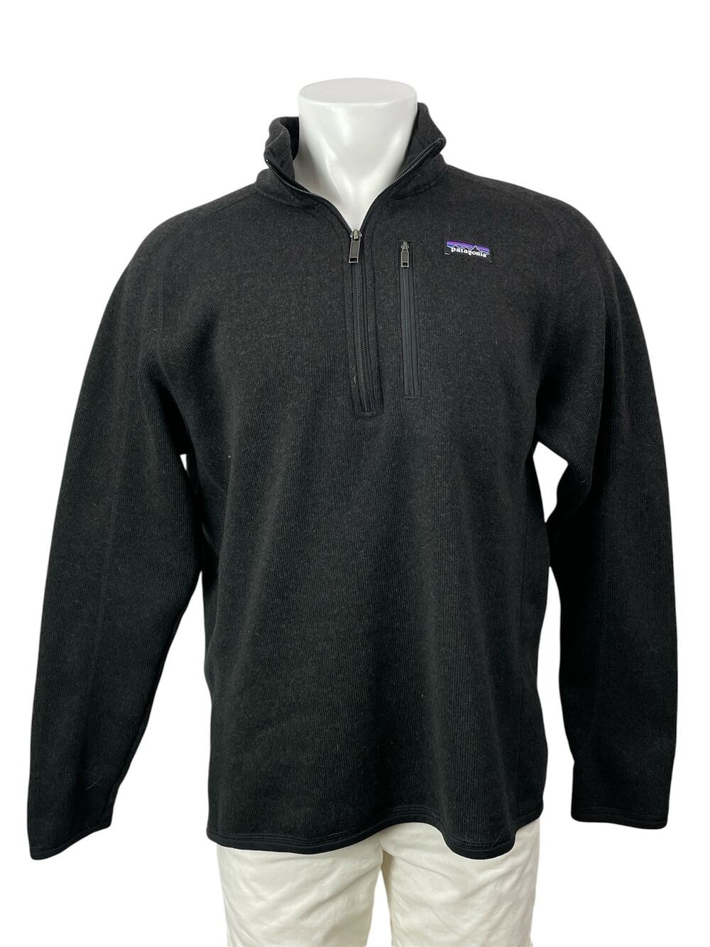 Patagonia Better Men Black Fleece Long Sleeve High Neck Sweatshirt Sweater Top L